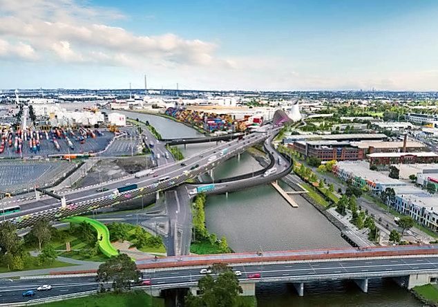 West Gate Tunnel Project Artist Impression Footscray Road and Port Entry Exit